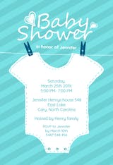 Baby Blue Stripes - Baby Shower Invitation